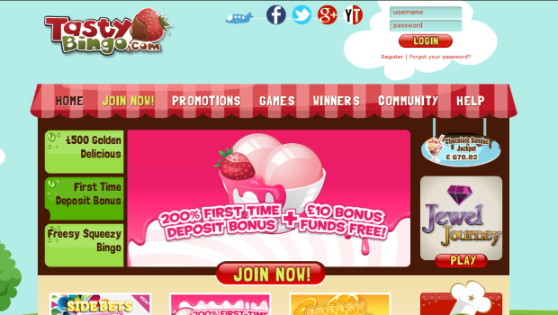 Tasty Bingo – Deposit £10 Play with £40