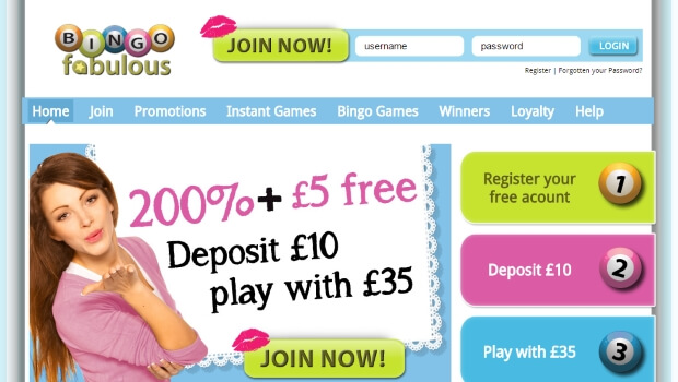 Bingo Fabulous | Deposit £10 and Get £35 to Play