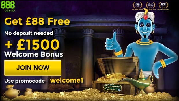 Get £88 FREE with no deposit needed at 888 Casino
