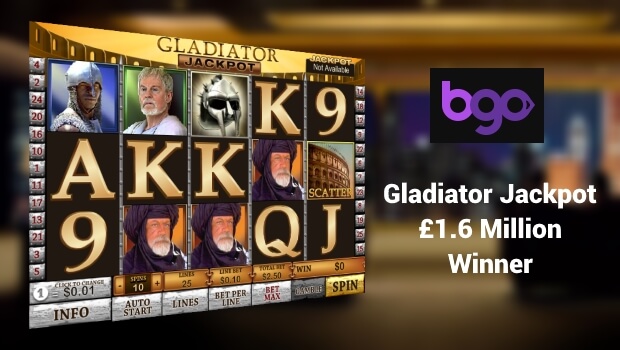 £1.6 Million Gladiator Jackpot Slot Winner at BGO Casino