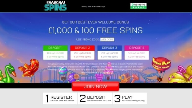 Shanghai Spins: New Improved Signup Bonus