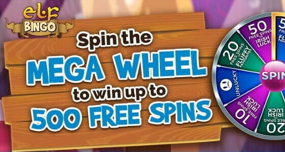 Elf Bingo – Win up to 500 Free Spins on the Mega Wheel
